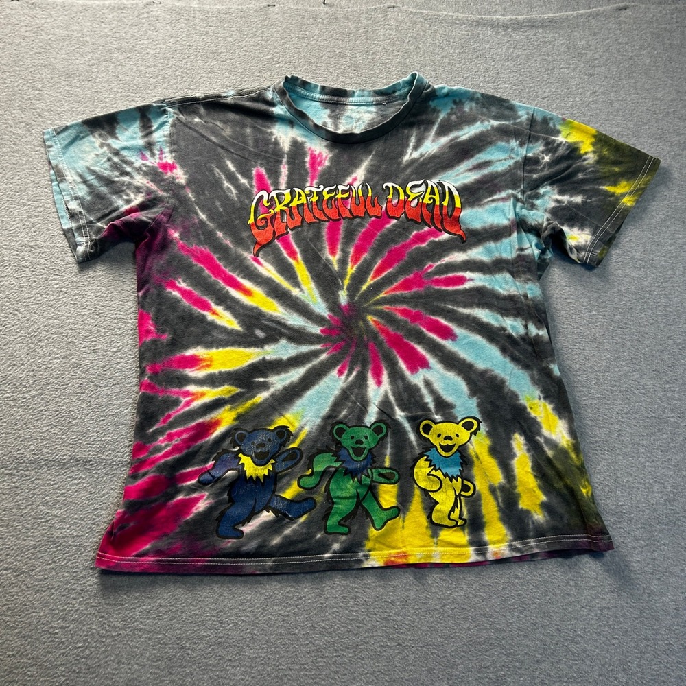 Dancing Bears Graphic Tee Tie Dye T Shirt Mens XL Grateful Dead Short Sleeve